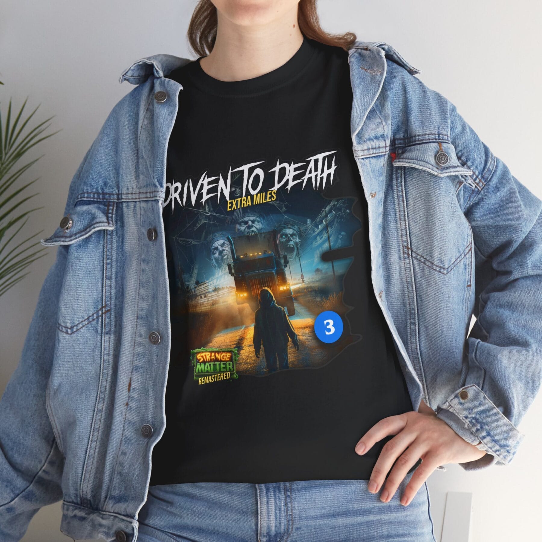 Adult Heavy Cotton Tee - Strange Matter: Driven to Death - T-Shirt for YA horror and Action fans - Image 4