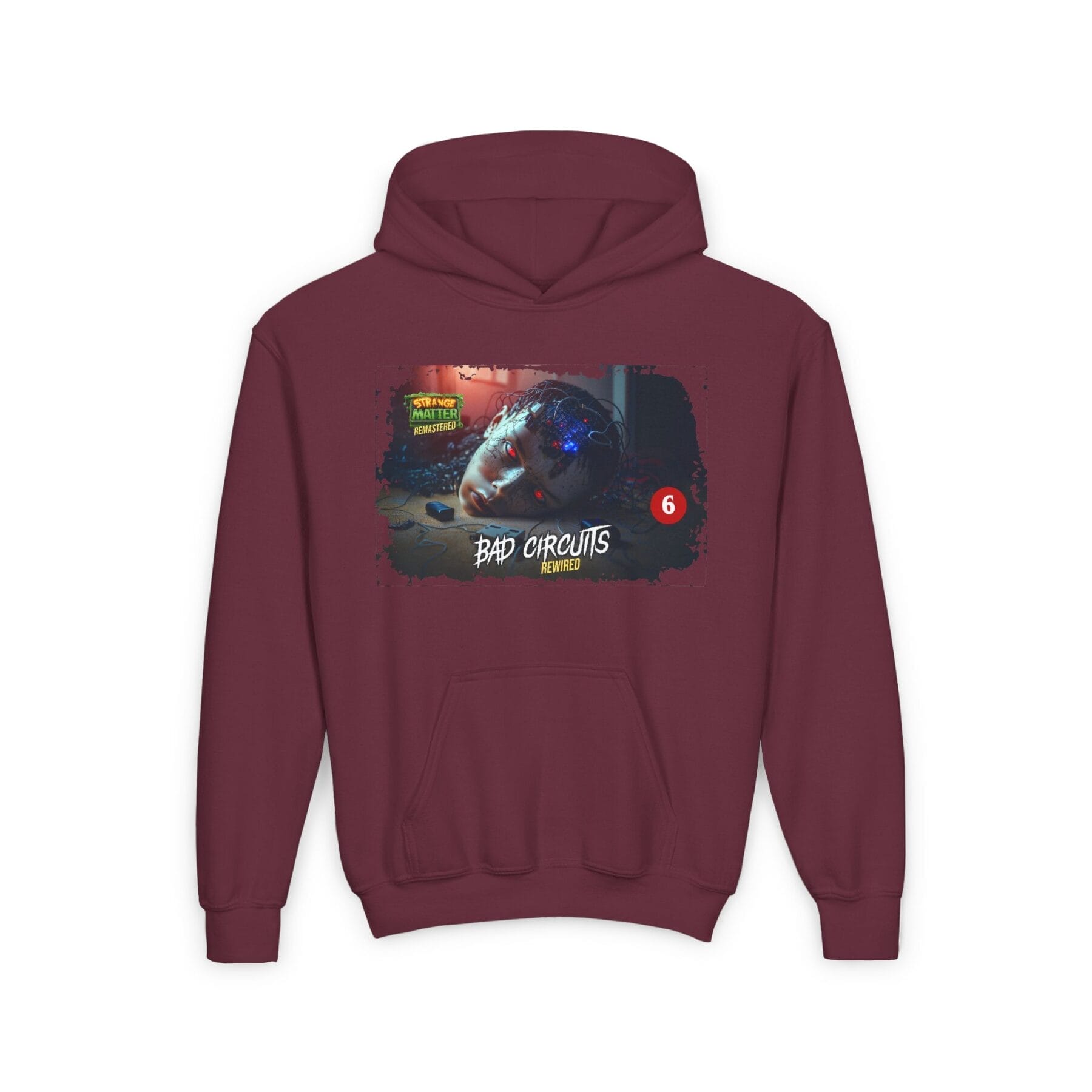 Kids Midweight Hoodie - Strange Matter: Bad Circuits - Perfect for YA horror fans - Image 4