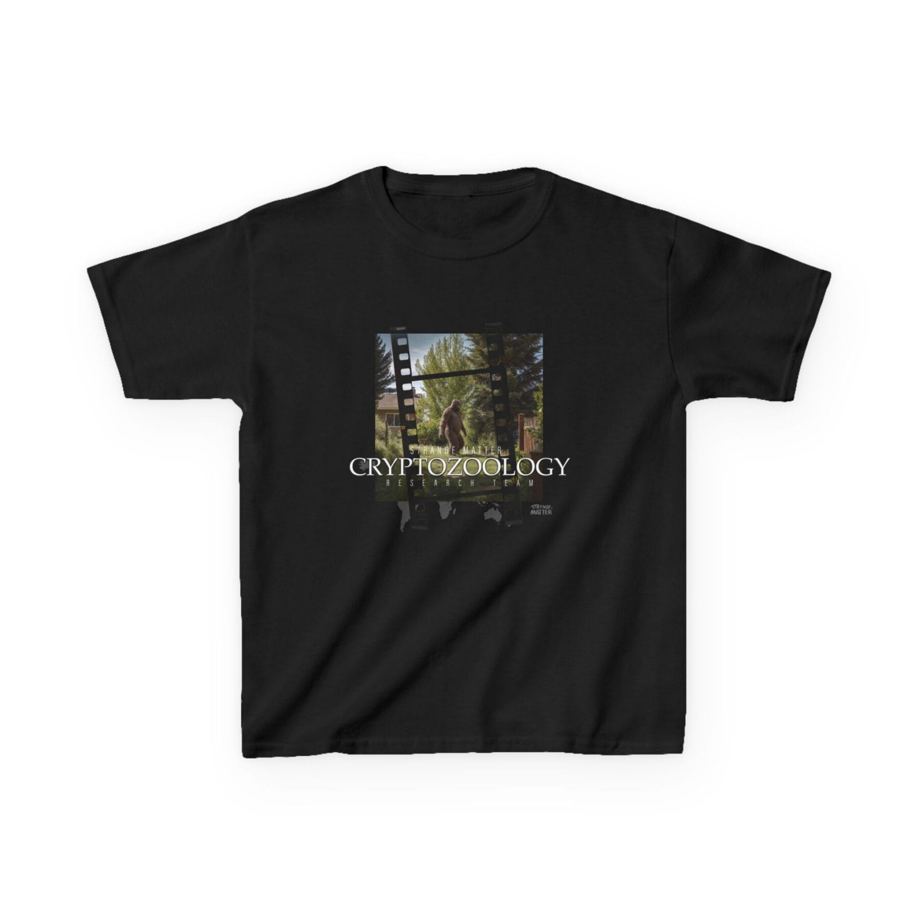 Kids Heavy Cotton Tee - Strange Matter - Cryptozoology Research Team- Bigfoot - Image 2