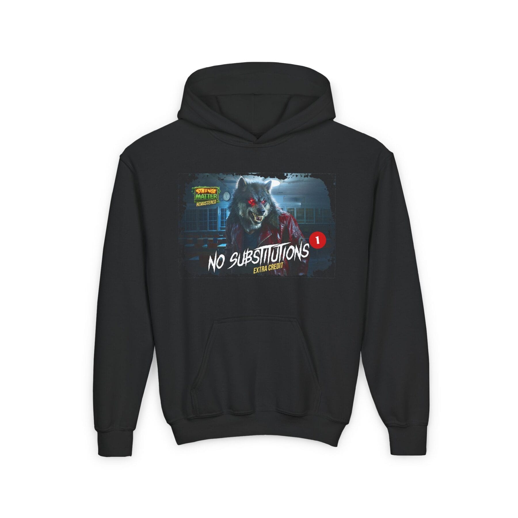 Kids Midweight Hoodie - Strange Matter: No Substitutions - Perfect for YA horror fans - Image 2