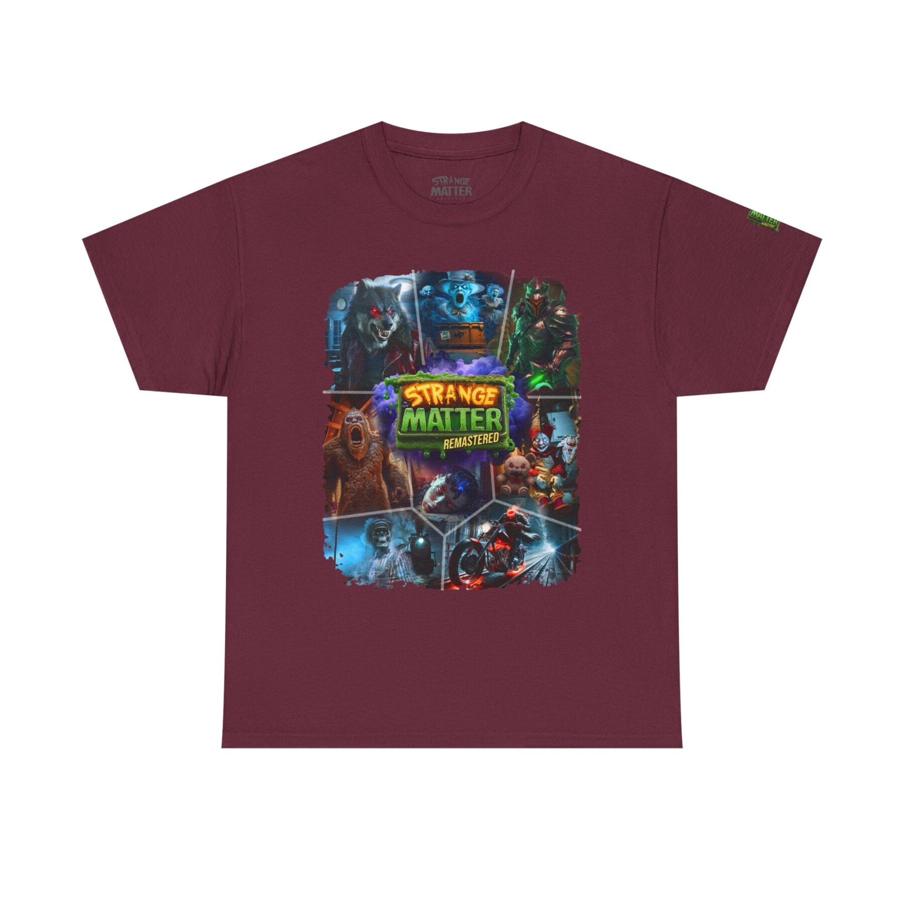 Adult Heavy Cotton Tee - Strange Matter Remastered Collage - Perfect for YA horror and Action fans - Image 10
