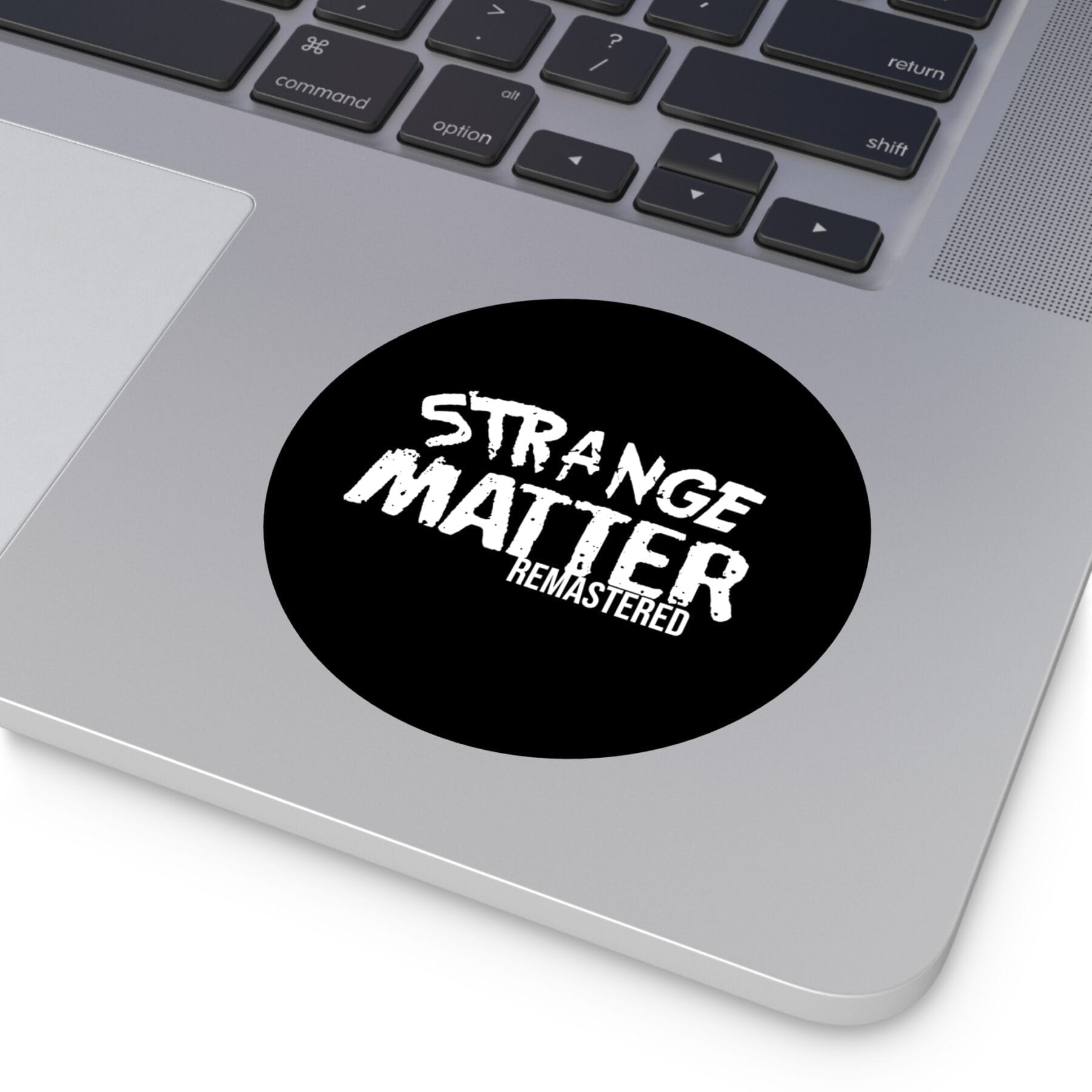 Round Vinyl Sticker - Strange Matter Remastered - Black and White - Eye-Catching Decor - Image 12