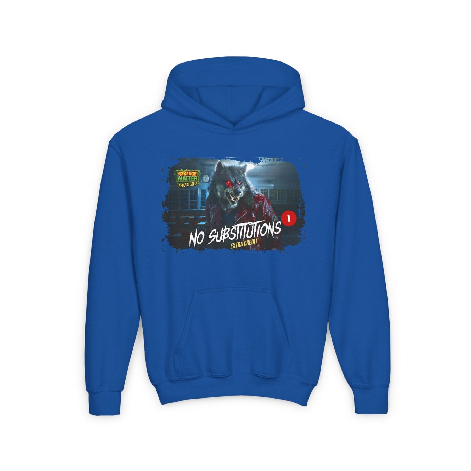 Kids Midweight Hoodie - Strange Matter: No Substitutions - Perfect for YA horror fans - Image 5
