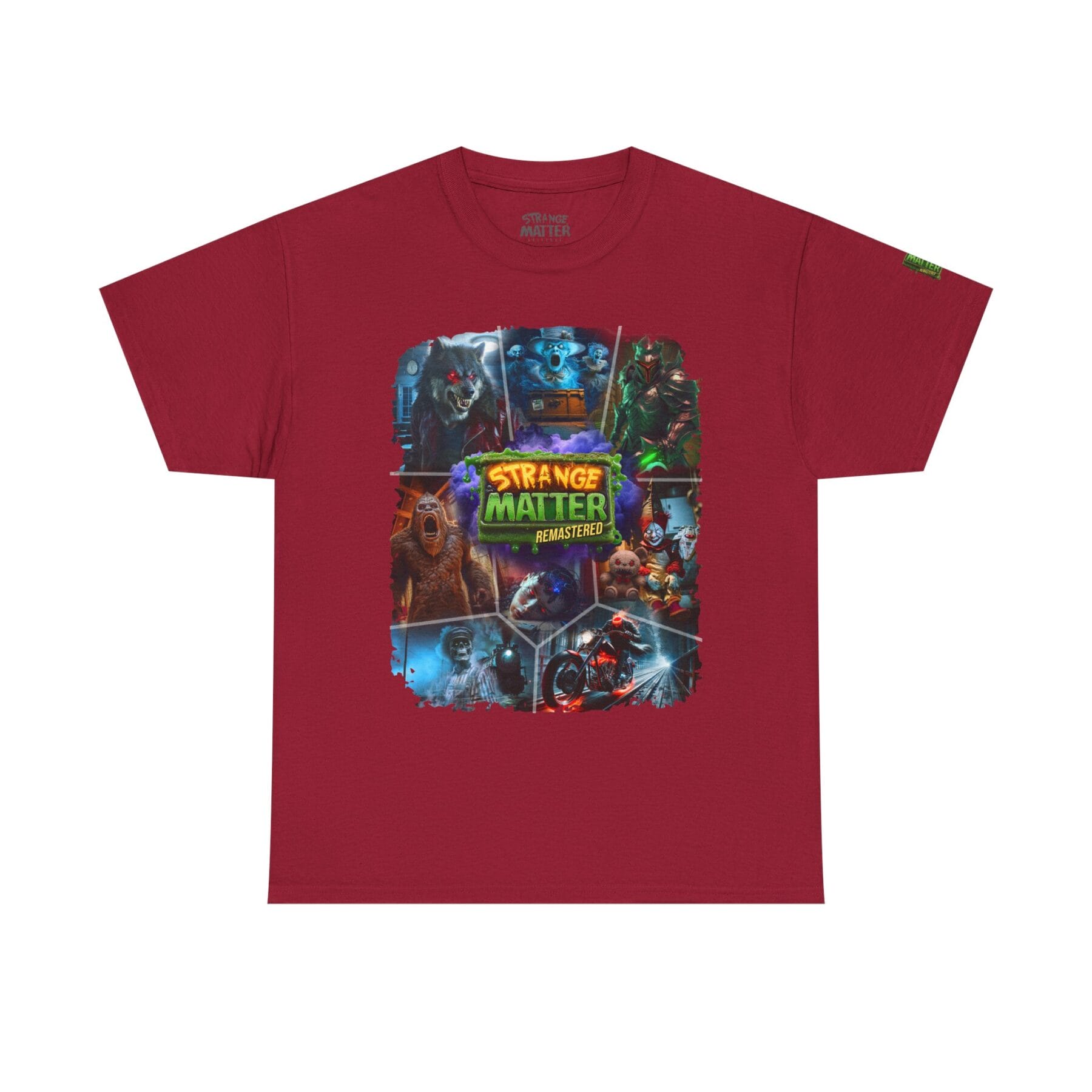 Adult Heavy Cotton Tee - Strange Matter Remastered Collage - Perfect for YA horror and Action fans - Image 19