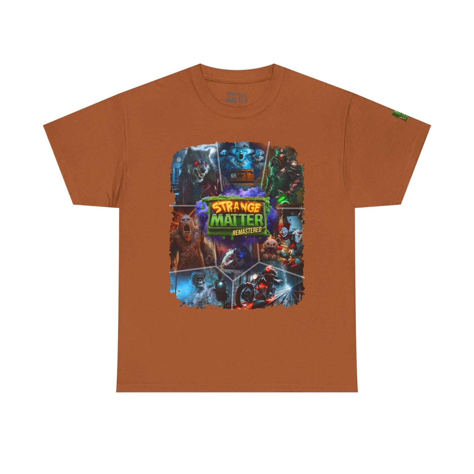 Adult Heavy Cotton Tee - Strange Matter Remastered Collage - Perfect for YA horror and Action fans - Image 9