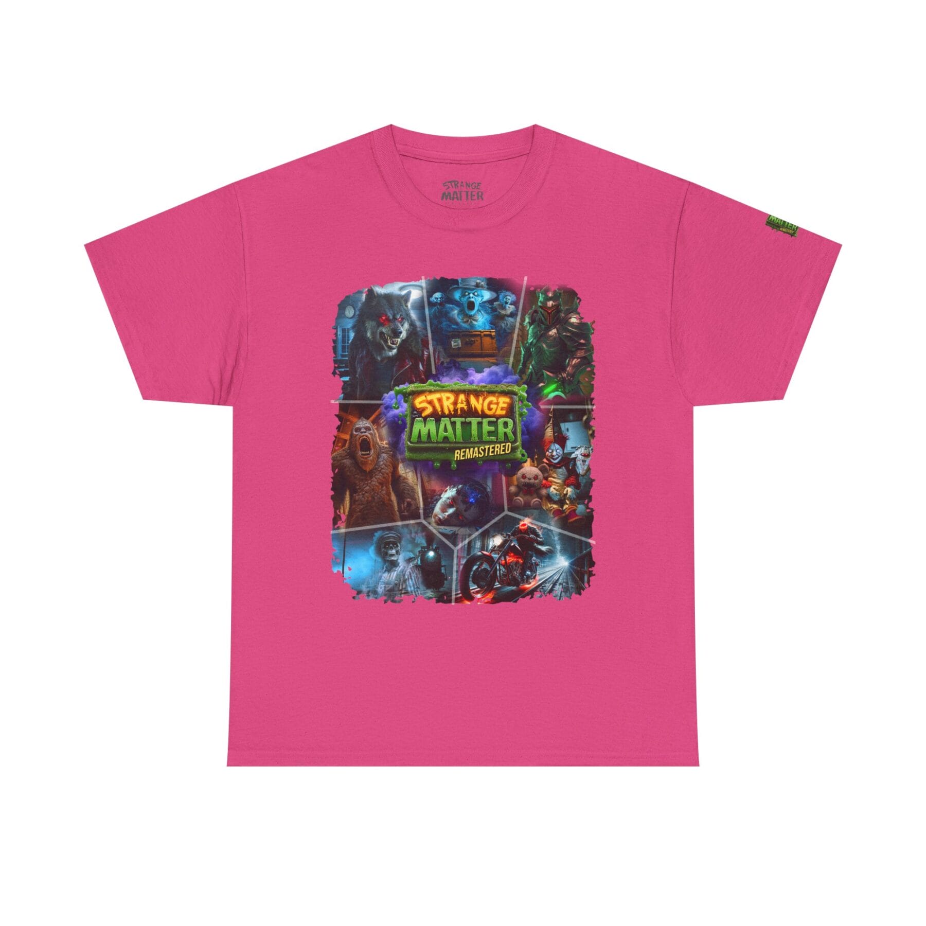 Adult Heavy Cotton Tee - Strange Matter Remastered Collage - Perfect for YA horror and Action fans - Image 17