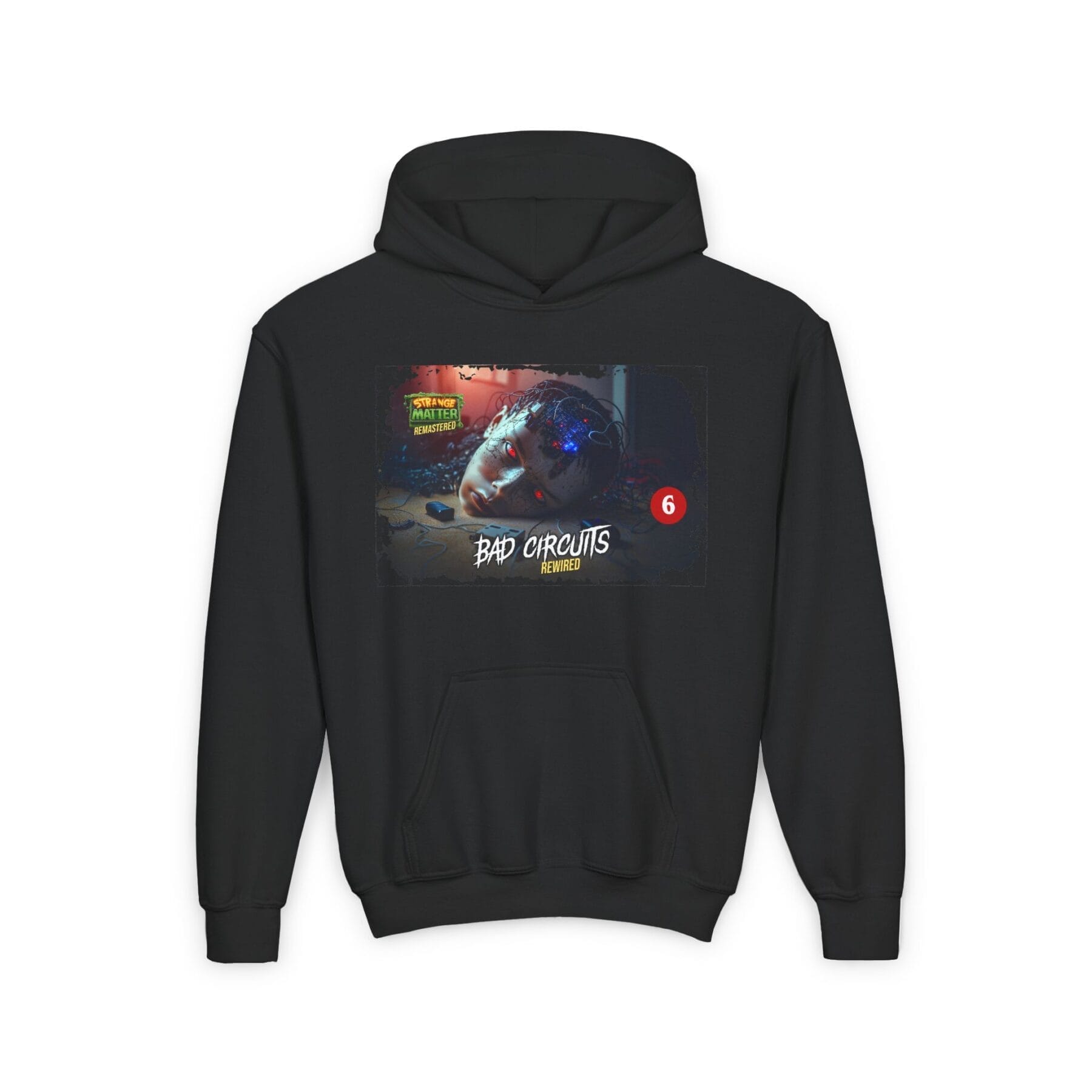 Kids Midweight Hoodie - Strange Matter: Bad Circuits - Perfect for YA horror fans - Image 2