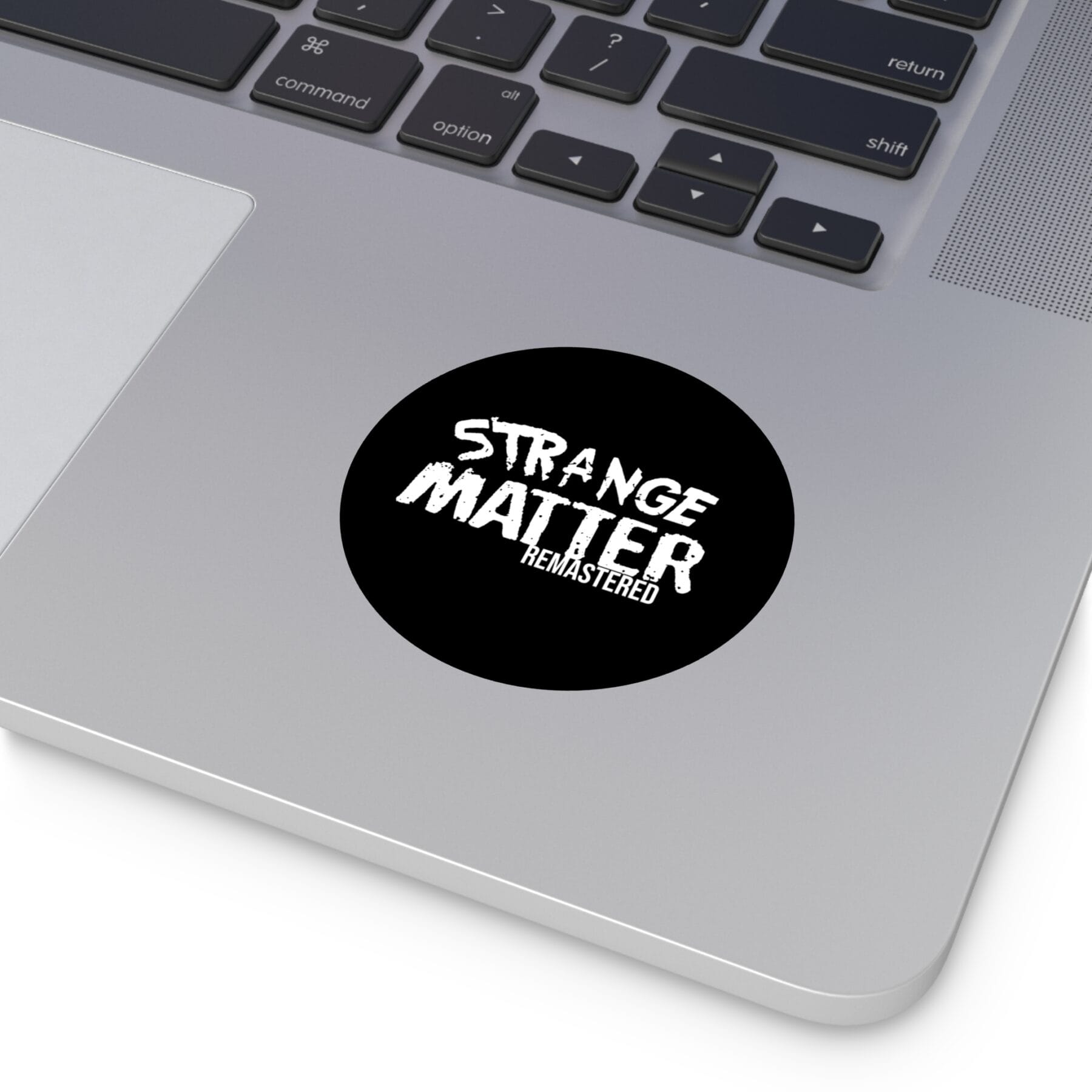 Round Vinyl Sticker - Strange Matter Remastered - Black and White - Eye-Catching Decor - Image 8