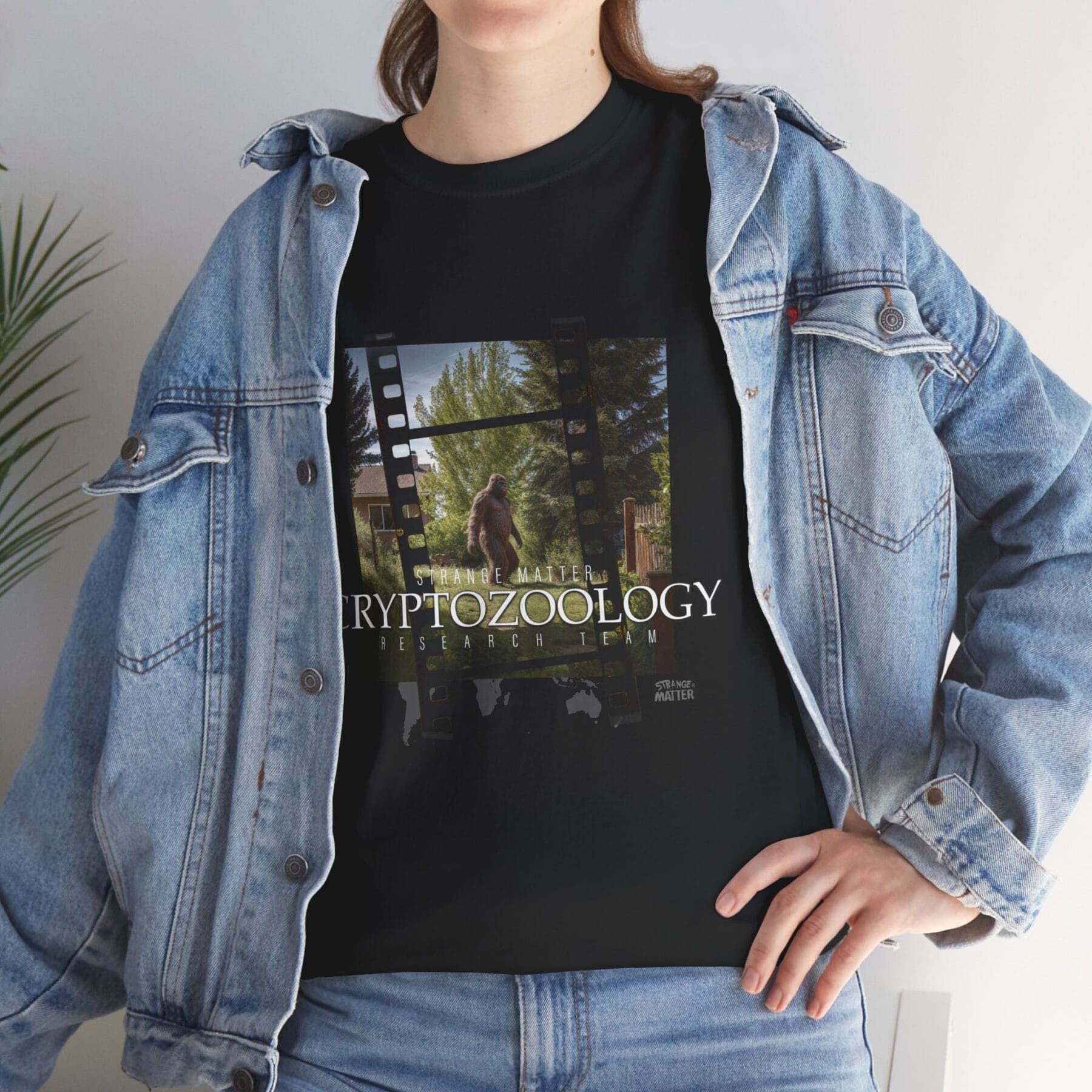Adult Heavy Cotton Tee - Strange Matter - Cryptozoology Research Team- Bigfoot - Image 2