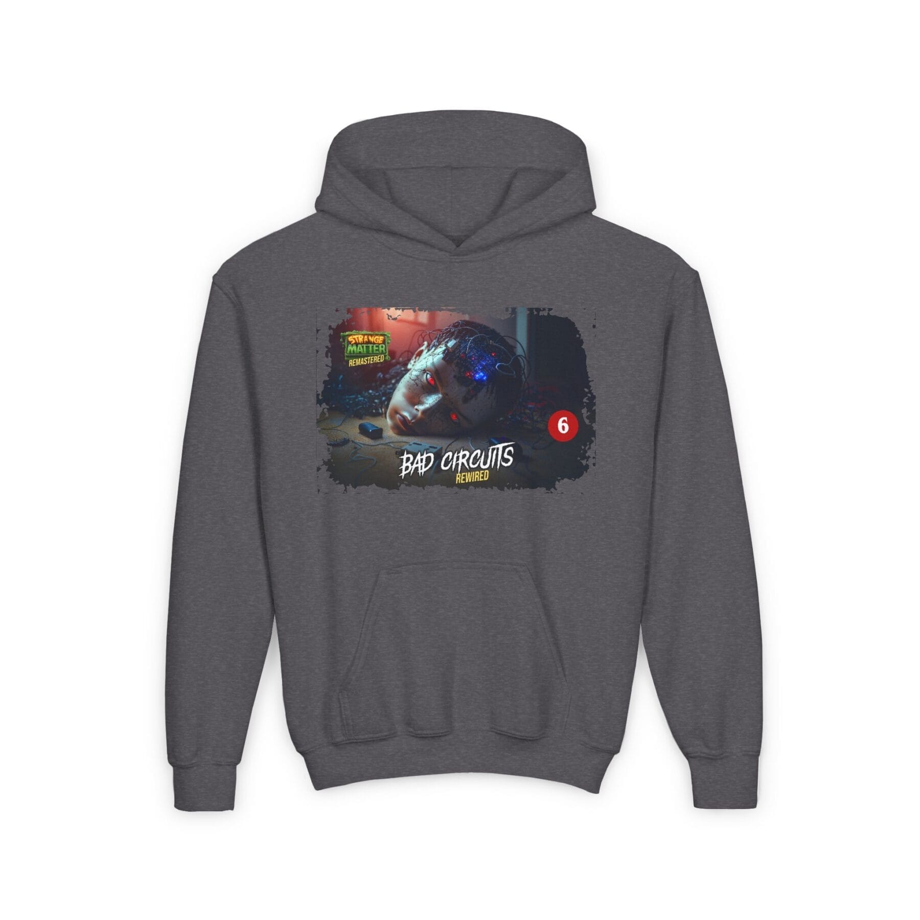 Kids Midweight Hoodie - Strange Matter: Bad Circuits - Perfect for YA horror fans - Image 5