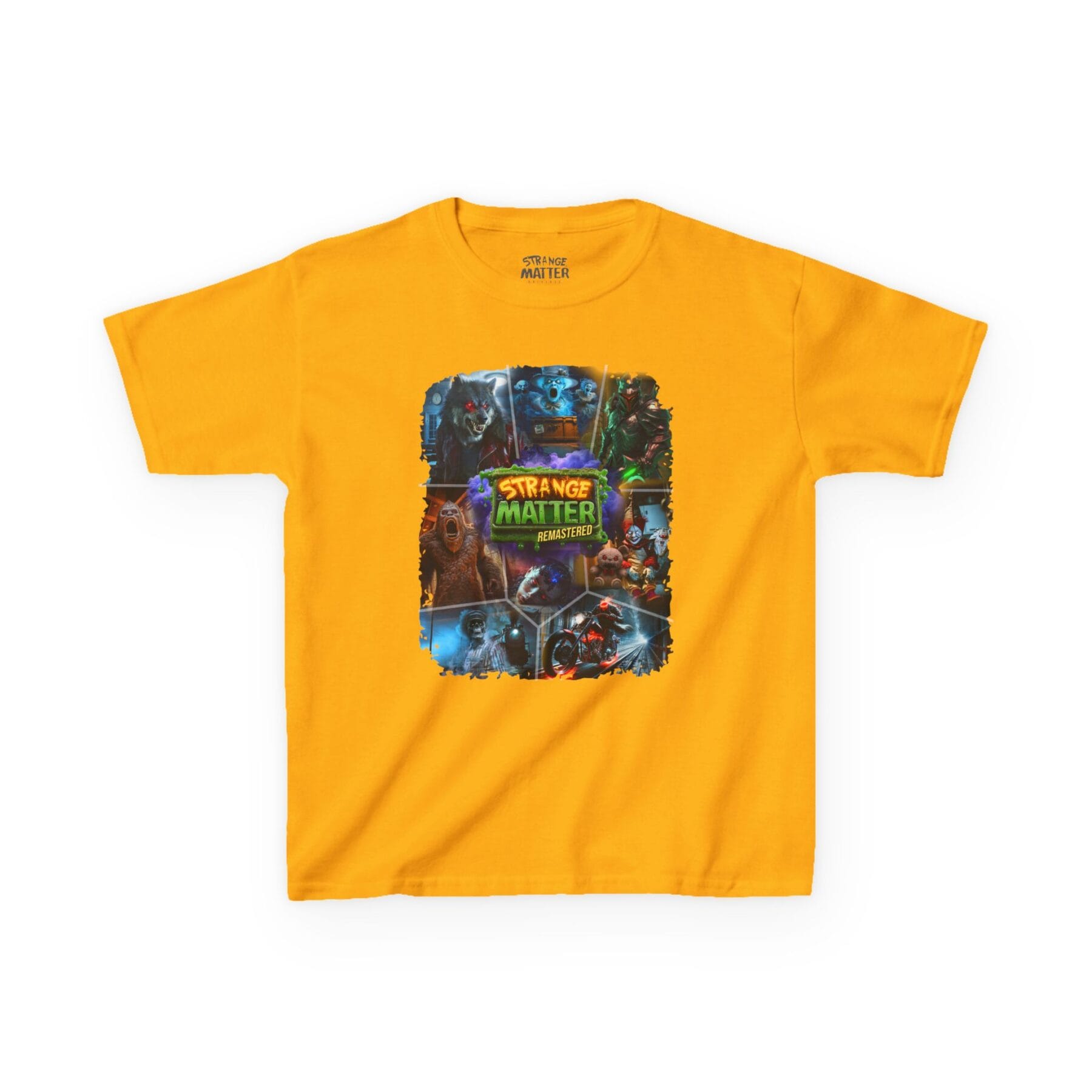 Kids Heavy Cotton Tee - Strange Matter Remastered Collage - full color - T-Shirt for YA horror and Action fans