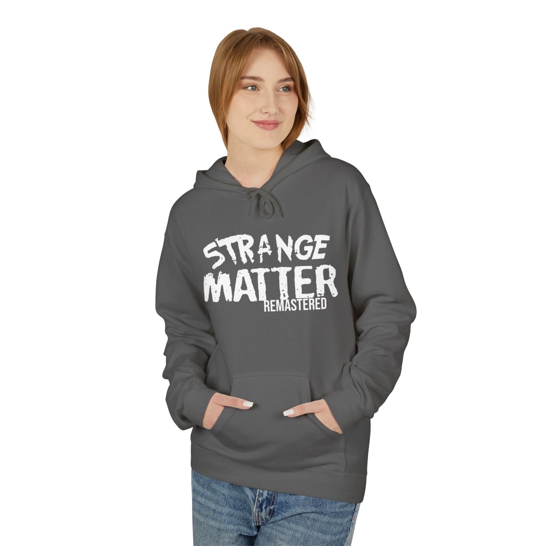 Adult Midweight Hoodie - Strange Matter: Remastered - black and white - Perfect for YA horror and Action fans - Image 33