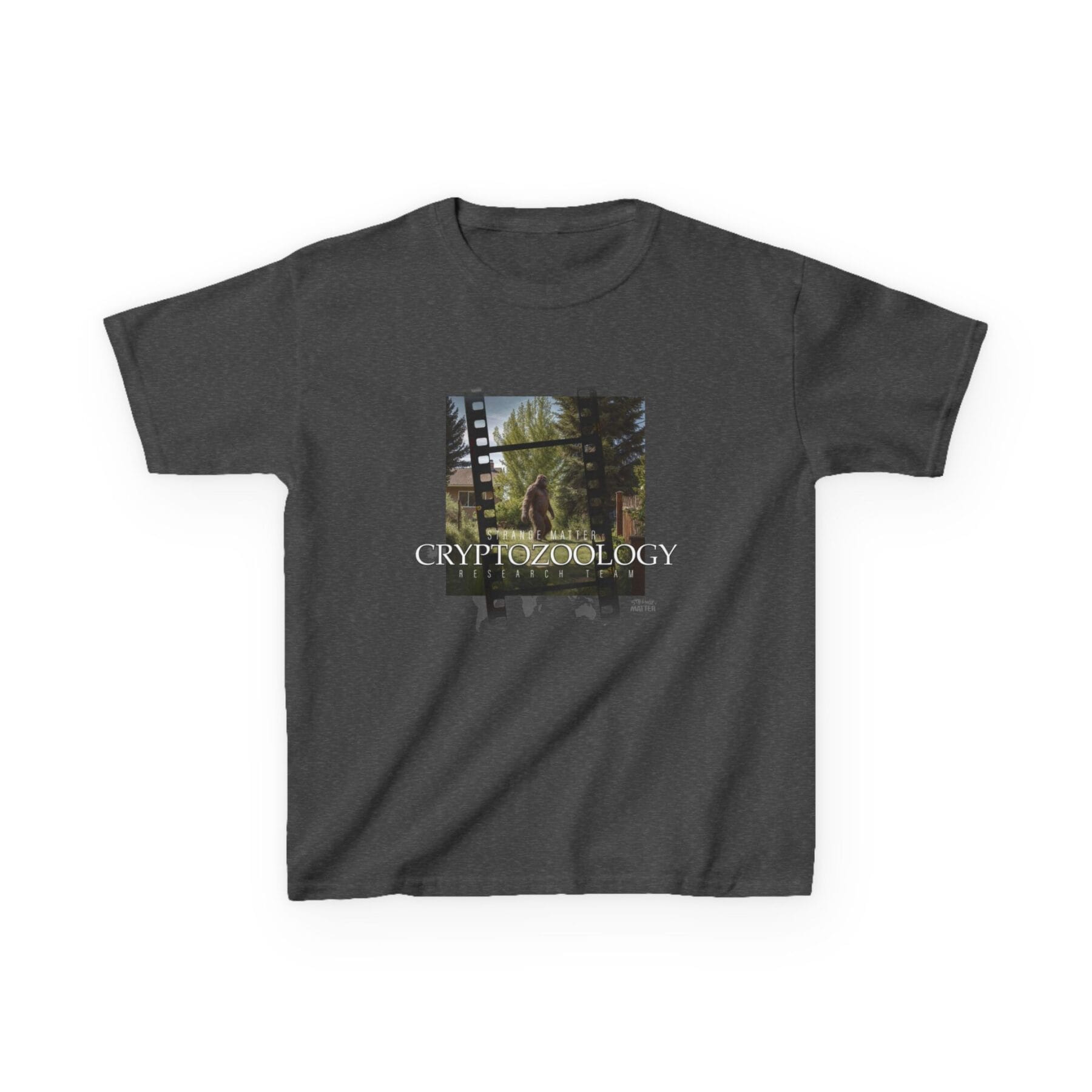 Kids Heavy Cotton Tee - Strange Matter - Cryptozoology Research Team- Bigfoot - Image 4