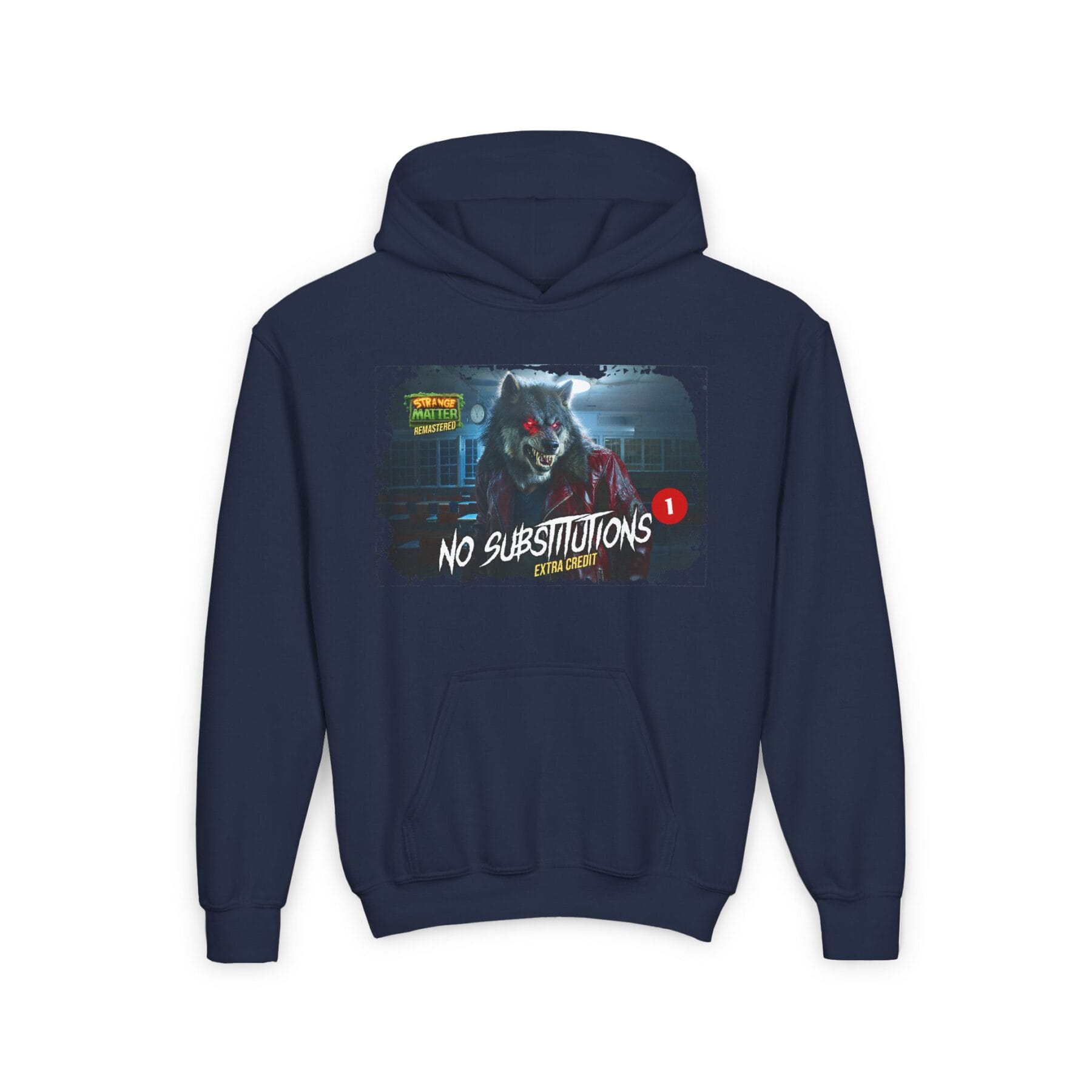 Kids Midweight Hoodie - Strange Matter: No Substitutions - Perfect for YA horror fans - Image 6