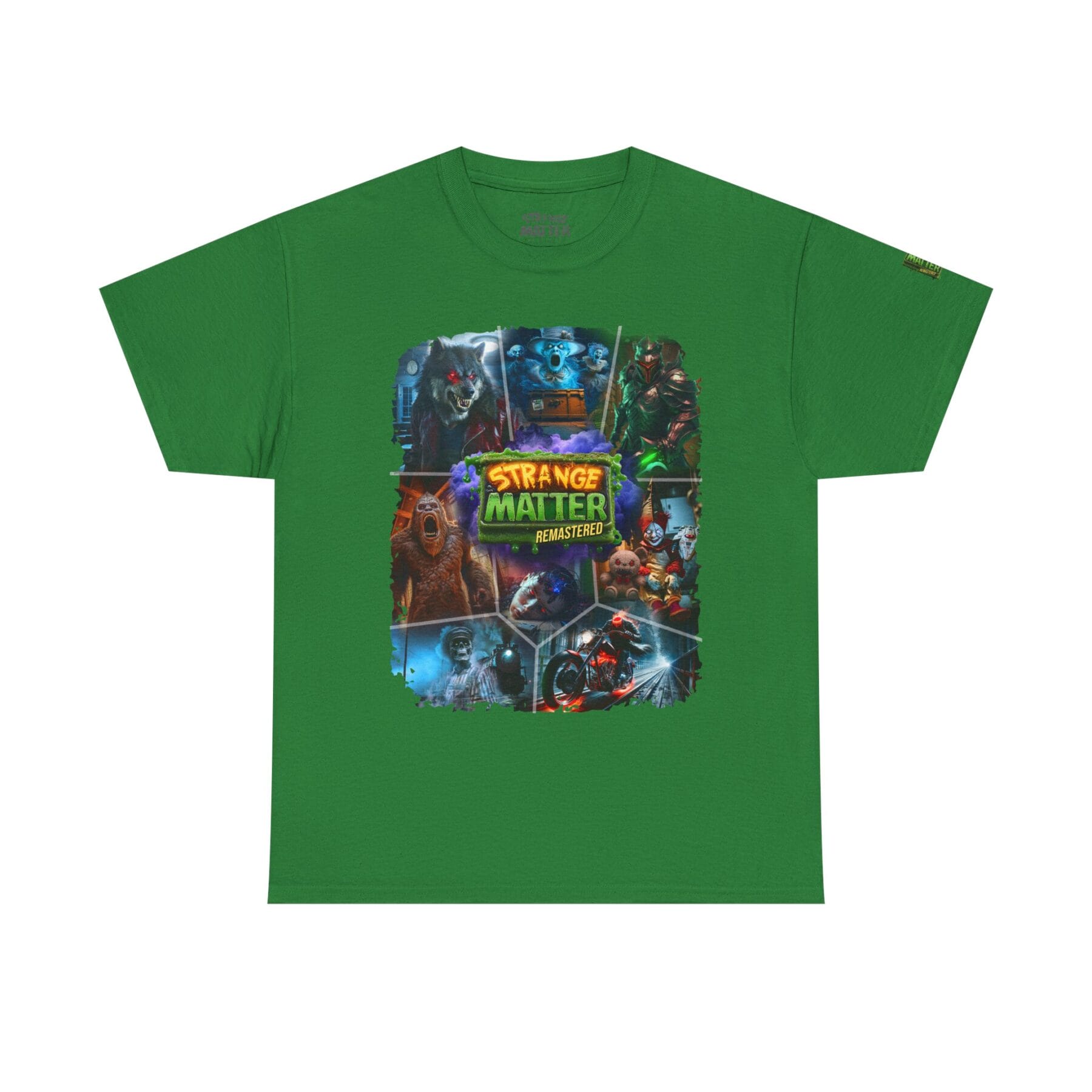 Adult Heavy Cotton Tee - Strange Matter Remastered Collage - Perfect for YA horror and Action fans - Image 20