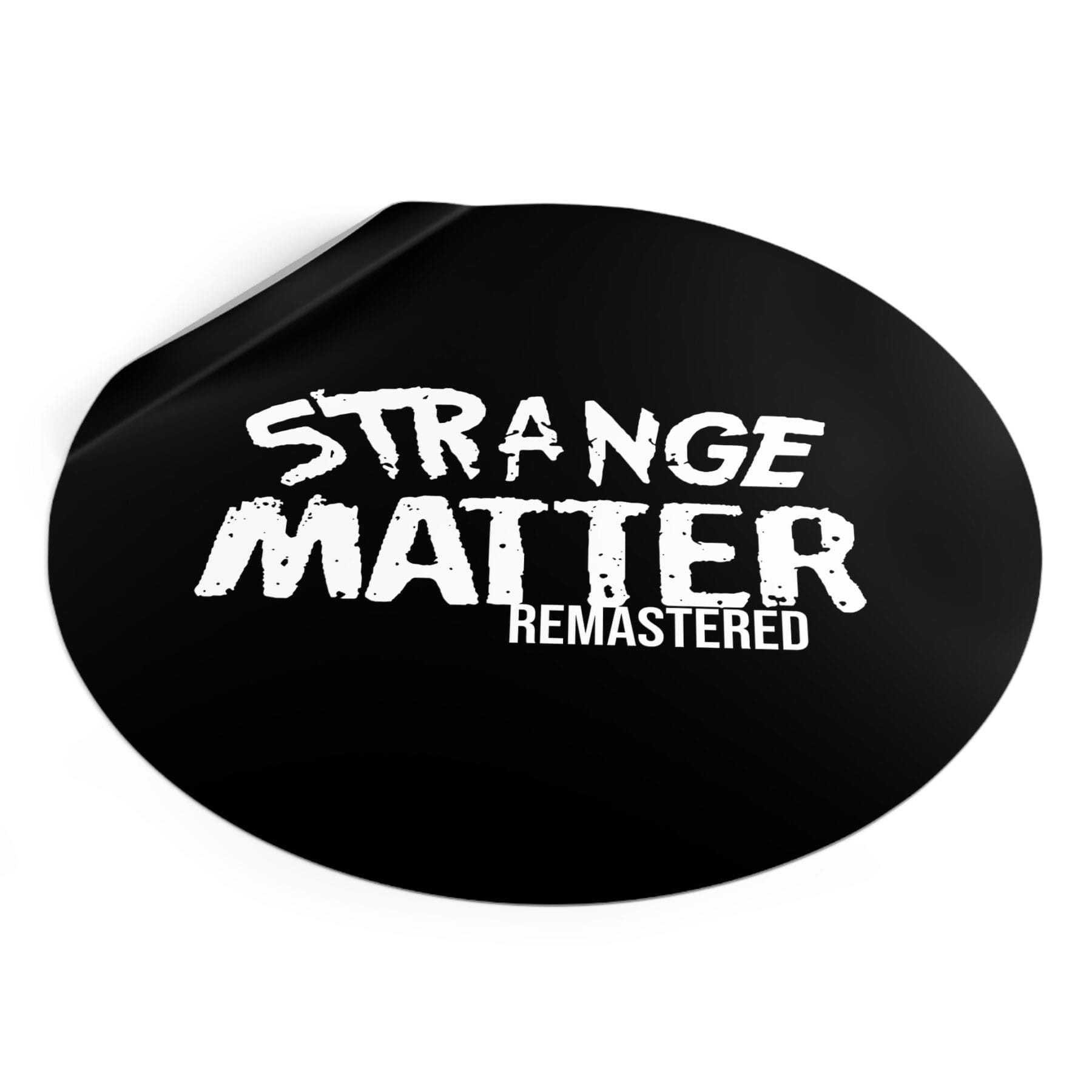 Round Vinyl Sticker - Strange Matter Remastered - Black and White - Eye-Catching Decor - Image 18