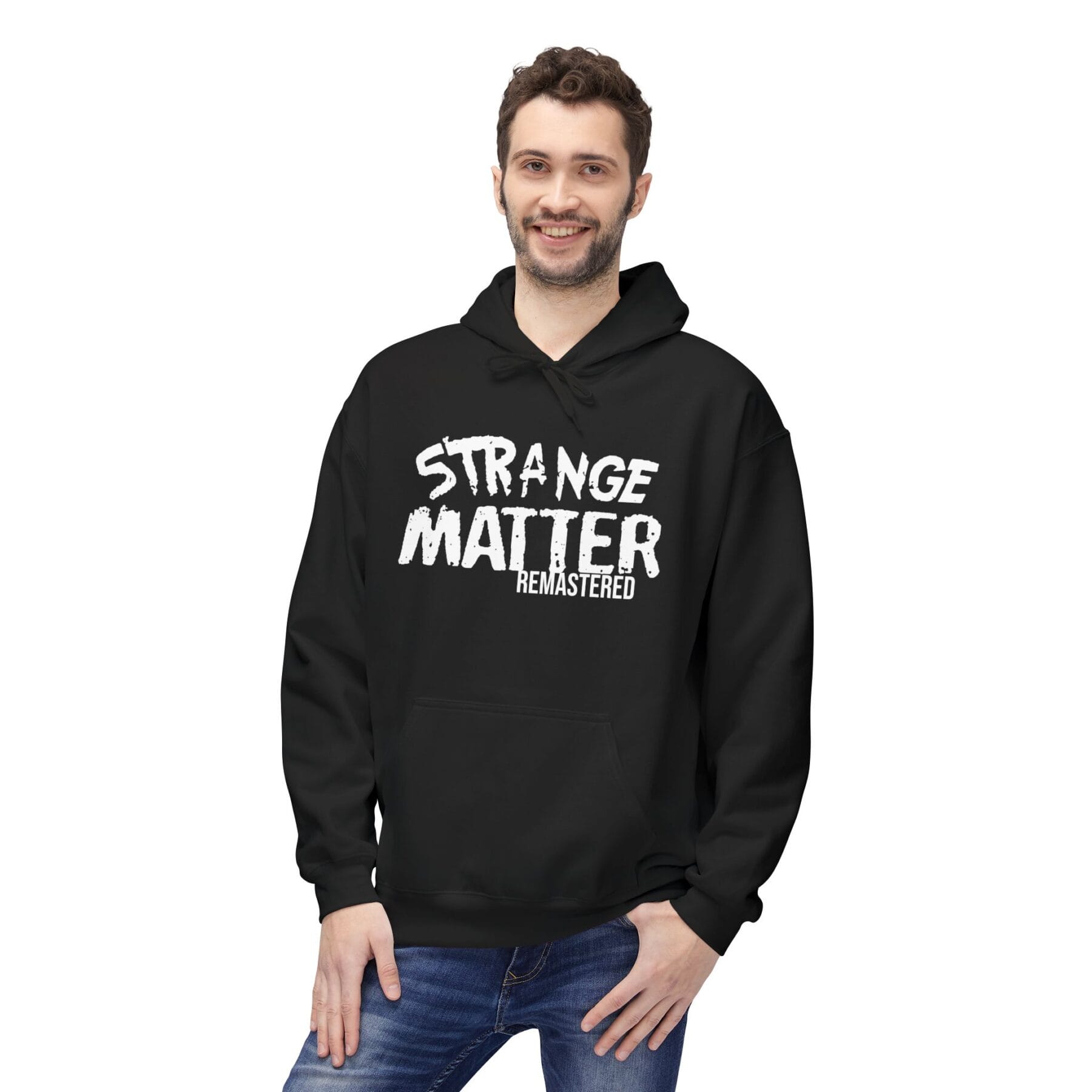 Adult Midweight Hoodie - Strange Matter: Remastered - black and white - Perfect for YA horror and Action fans - Image 3
