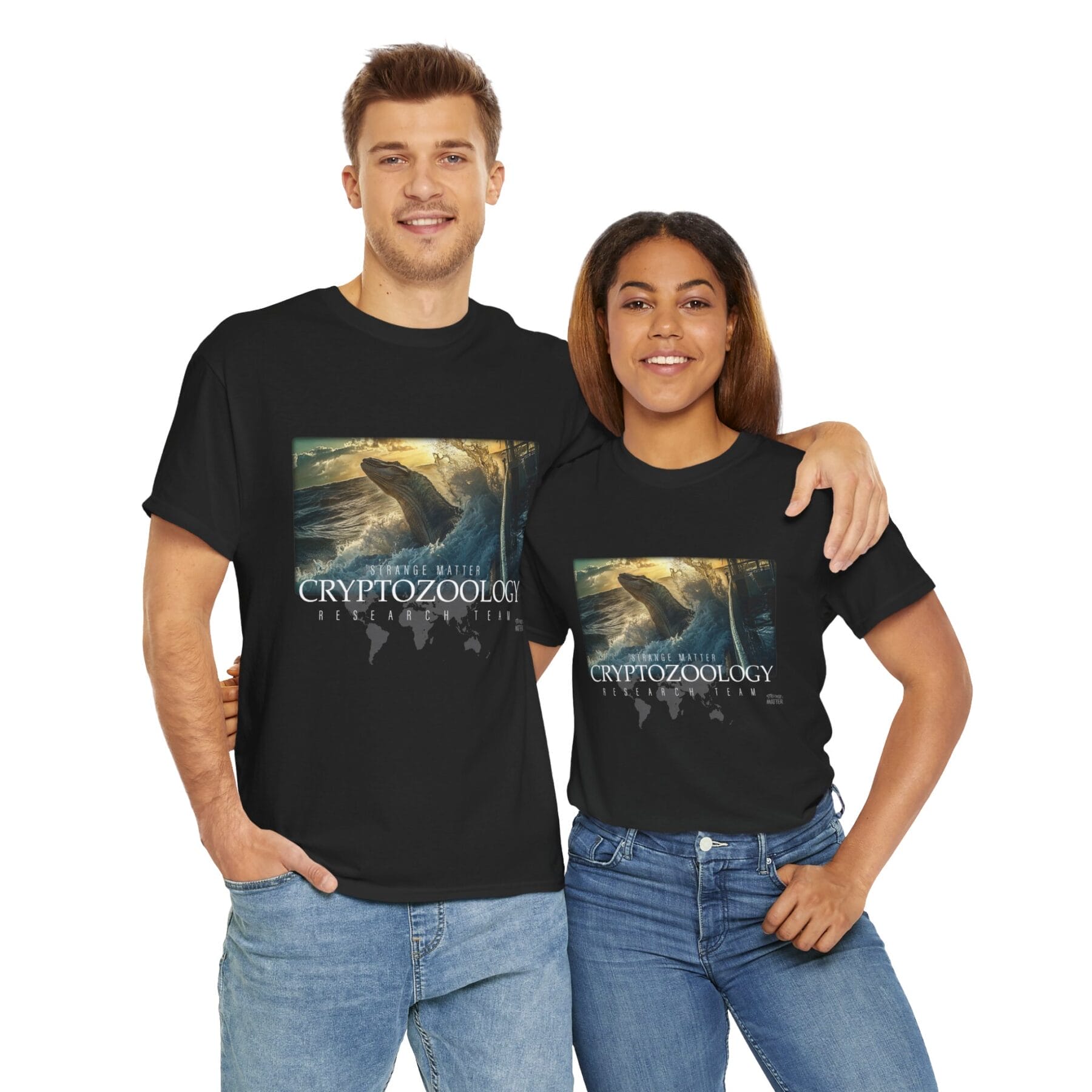 Adult Heavy Cotton Tee - Strange Matter - Cryptozoology Research Team - Mosasaur - Image 3