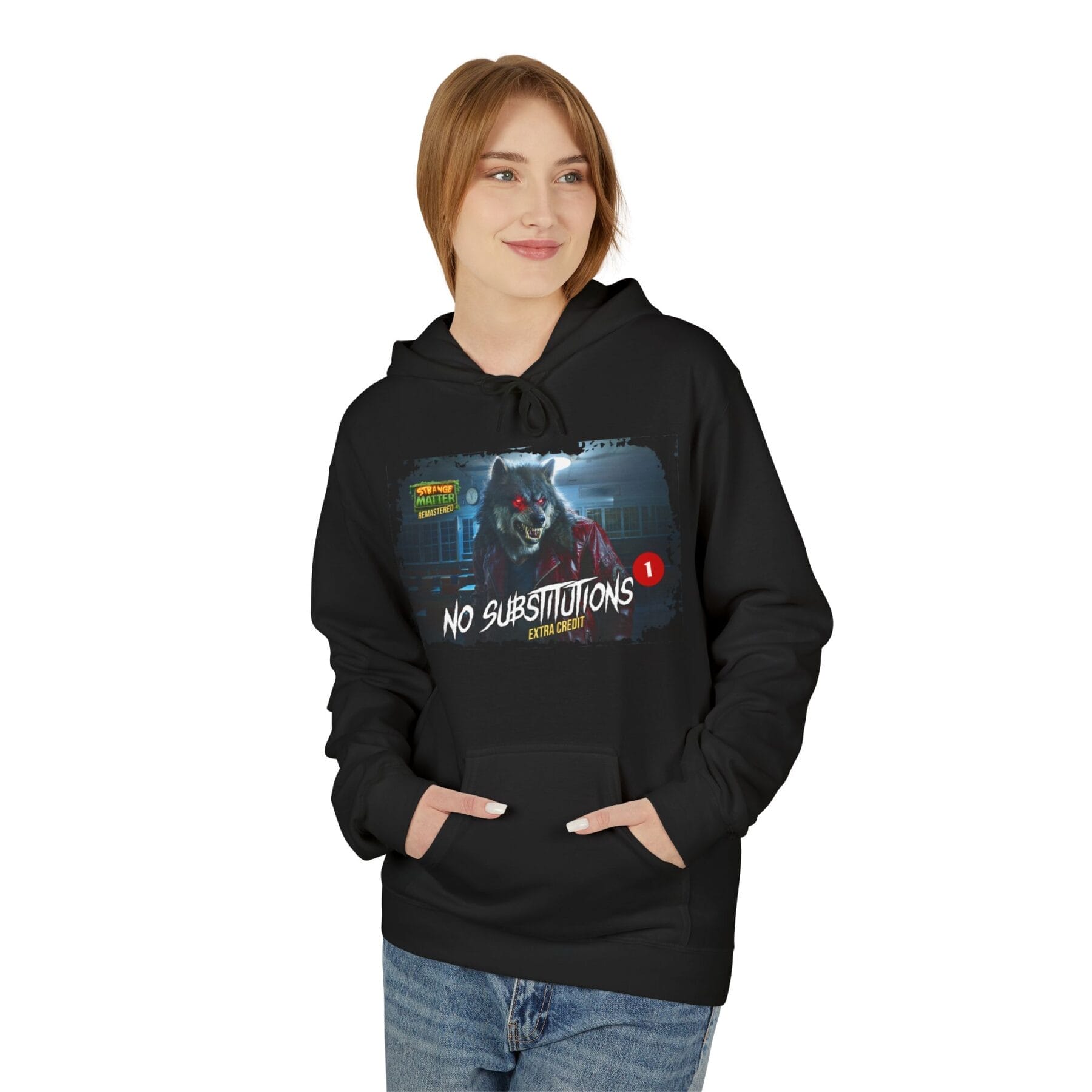 Adult Midweight Hoodie - Strange Matter: No Substitutions - Perfect for YA horror fans - Image 2