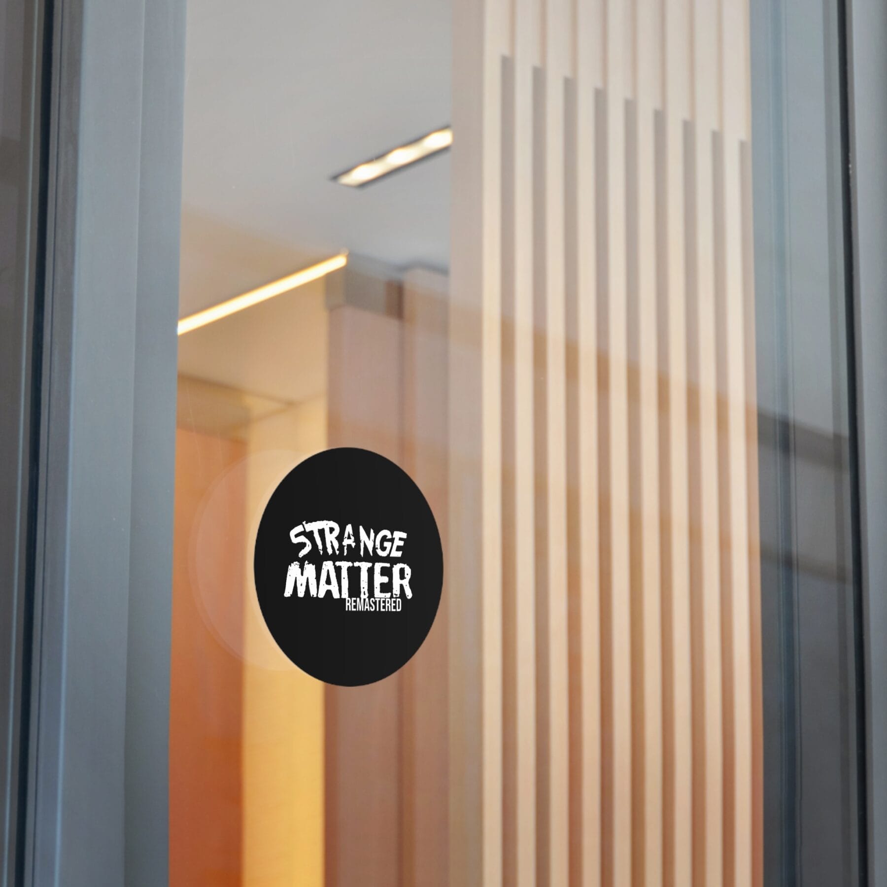 Round Vinyl Sticker - Strange Matter Remastered - Black and White - Eye-Catching Decor - Image 11
