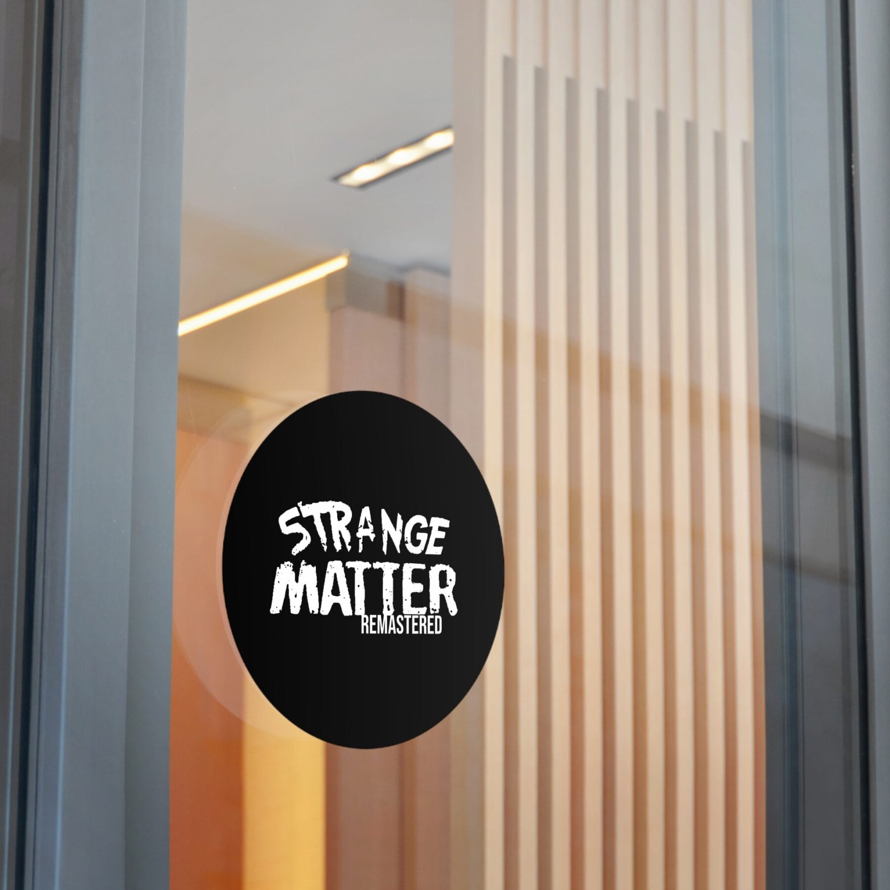 Round Vinyl Sticker - Strange Matter Remastered - Black and White - Eye-Catching Decor - Image 19