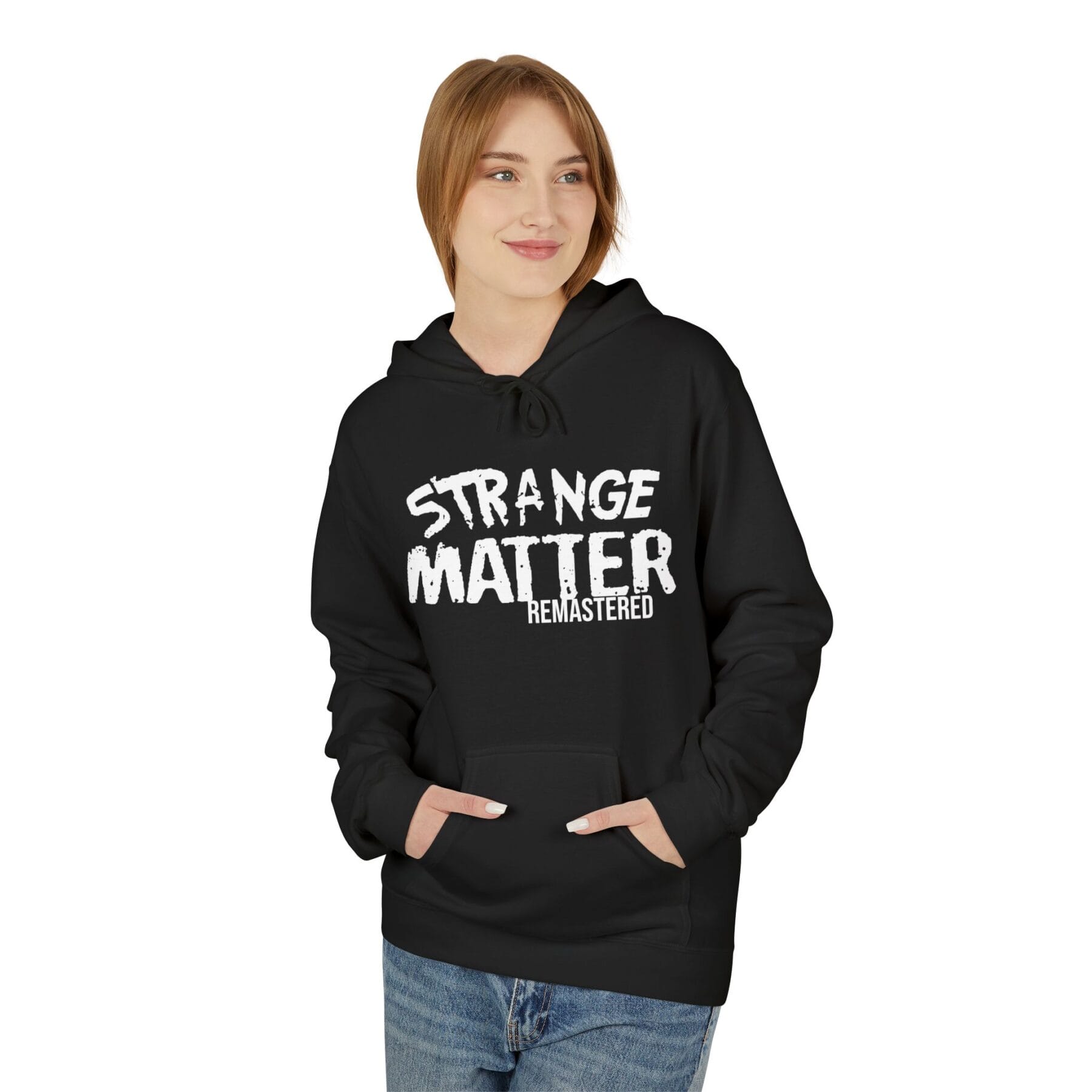 Adult Midweight Hoodie - Strange Matter: Remastered - black and white - Perfect for YA horror and Action fans - Image 2