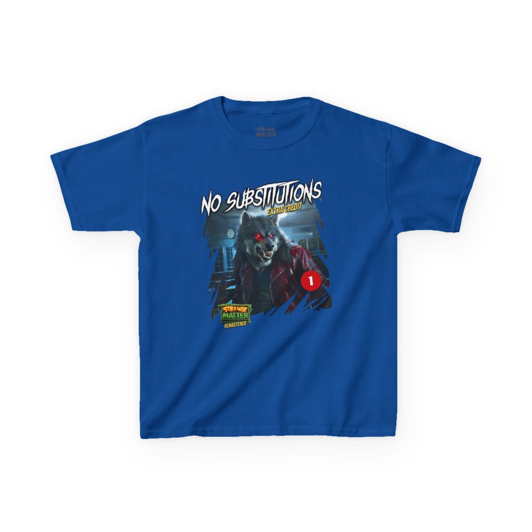 Kids Heavy Cotton Tee - Strange Matter: No Substitutions - T-Shirt for YA horror and Werewolf fans - Image 4