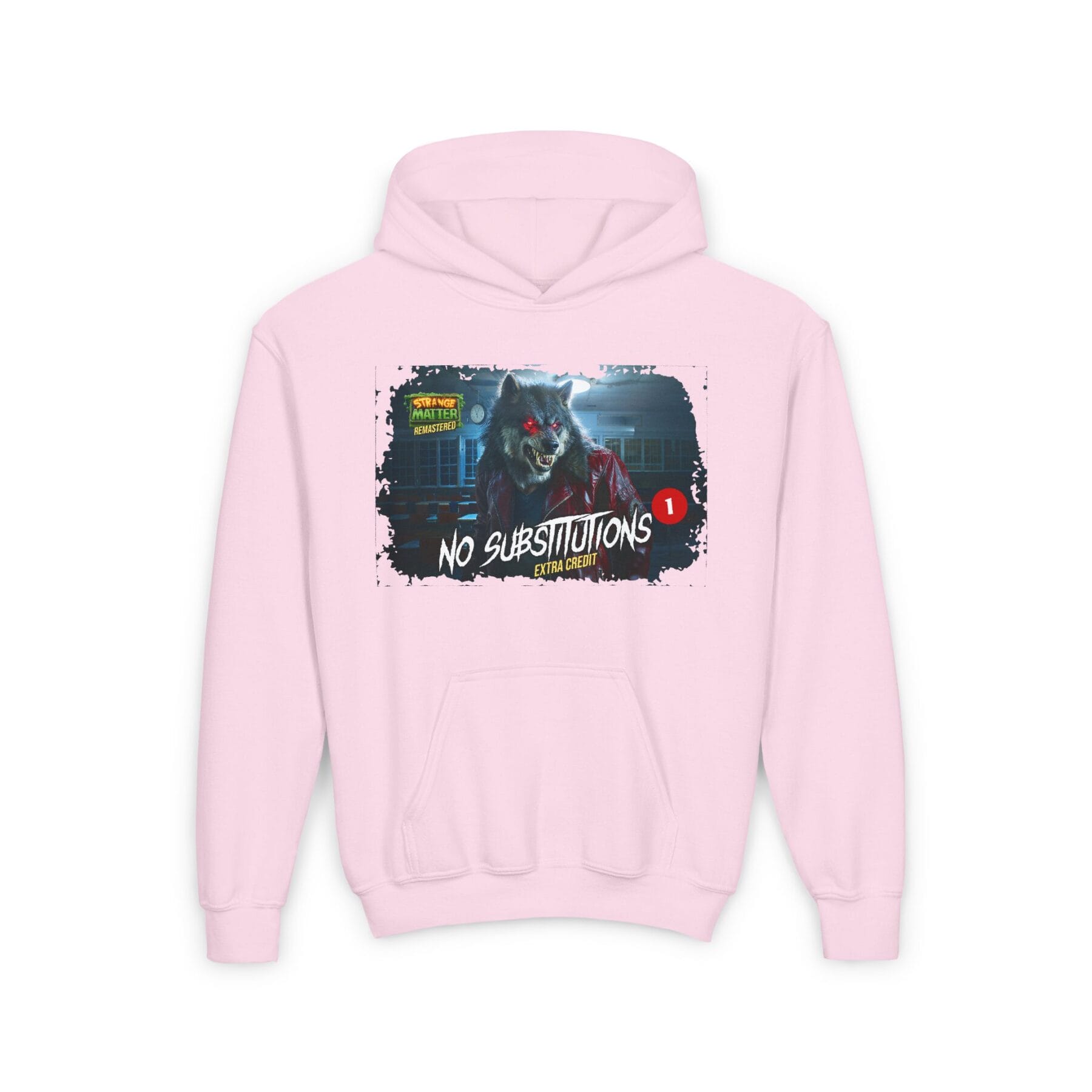 Kids Midweight Hoodie - Strange Matter: No Substitutions - Perfect for YA horror fans - Image 12