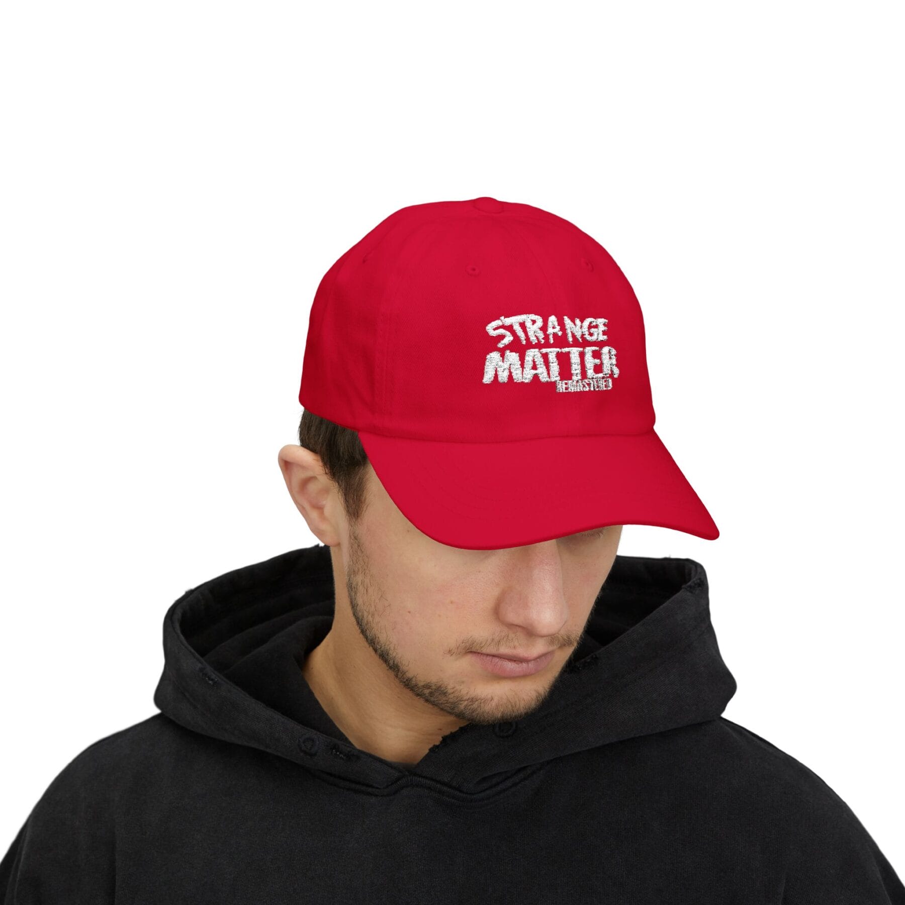 Strange Matter Cap - Trendy Black Cap for Stylish Dads, Gift for Father's Day, Casual Wear, Unique Design - Image 11
